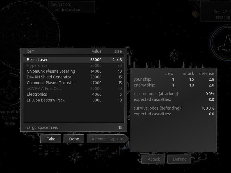 Boarding a disabled enemy ship