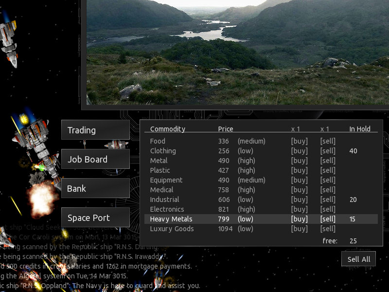Space trading. Endless Sky game Ubuntu.
